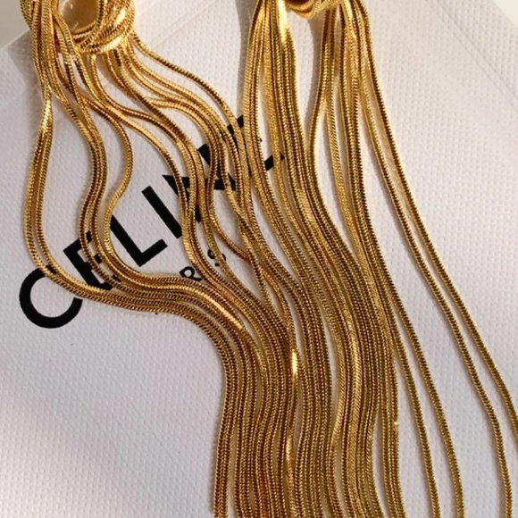 18K Gold Plated Fringe Earrings - Picture 2 of 3